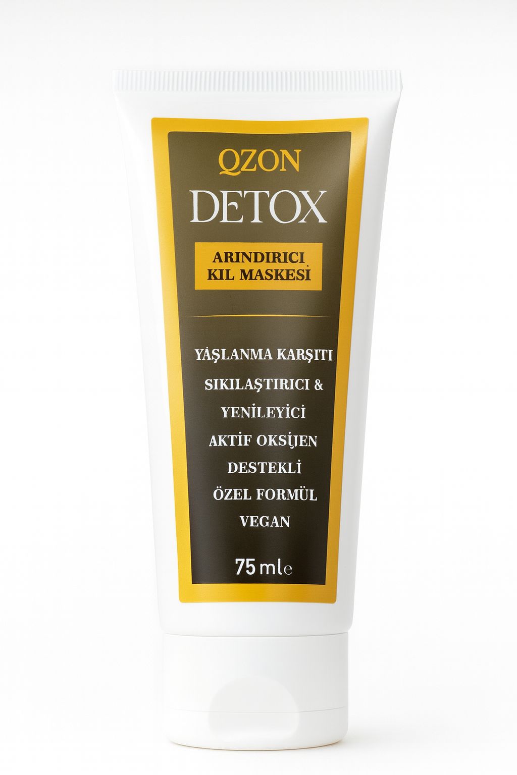 QZON Detox Arındırıcı Kil Maskesi – Siyah Nokta Karşıtı & Gözenek Sıkılaştırıcı Yüz Maskesi (75 ml)