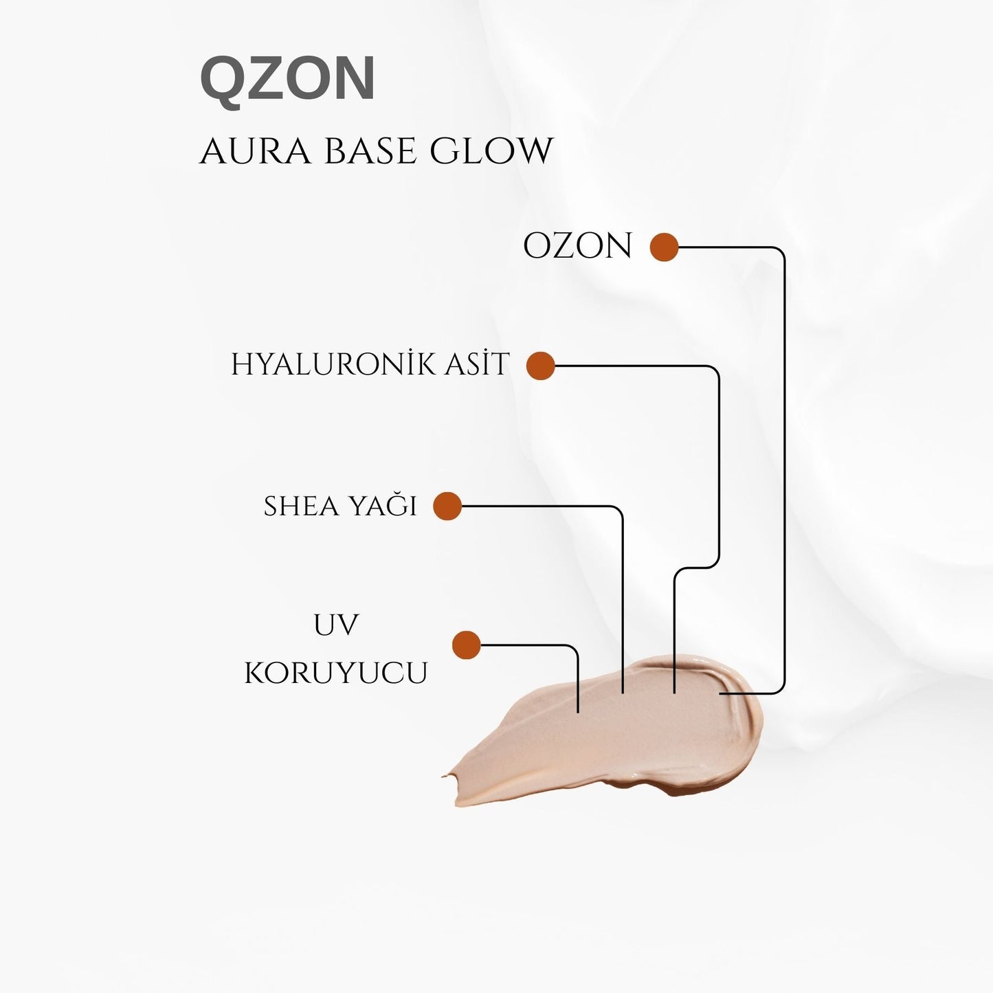 QZON Aura Base Glow Makyaj Bazı Nemlendirici Yüz Kremi SPF 30 – Leke Karşıtı Ton Eşitleyici 30ML