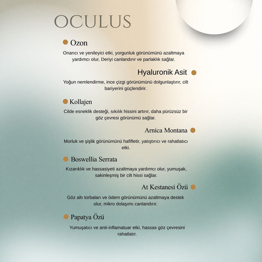 QZON Oculus – Sıkılaştırıcı Gözaltı Kremi & Göz Altı Torbası, Kırışıklık Karşıtı 30 ml