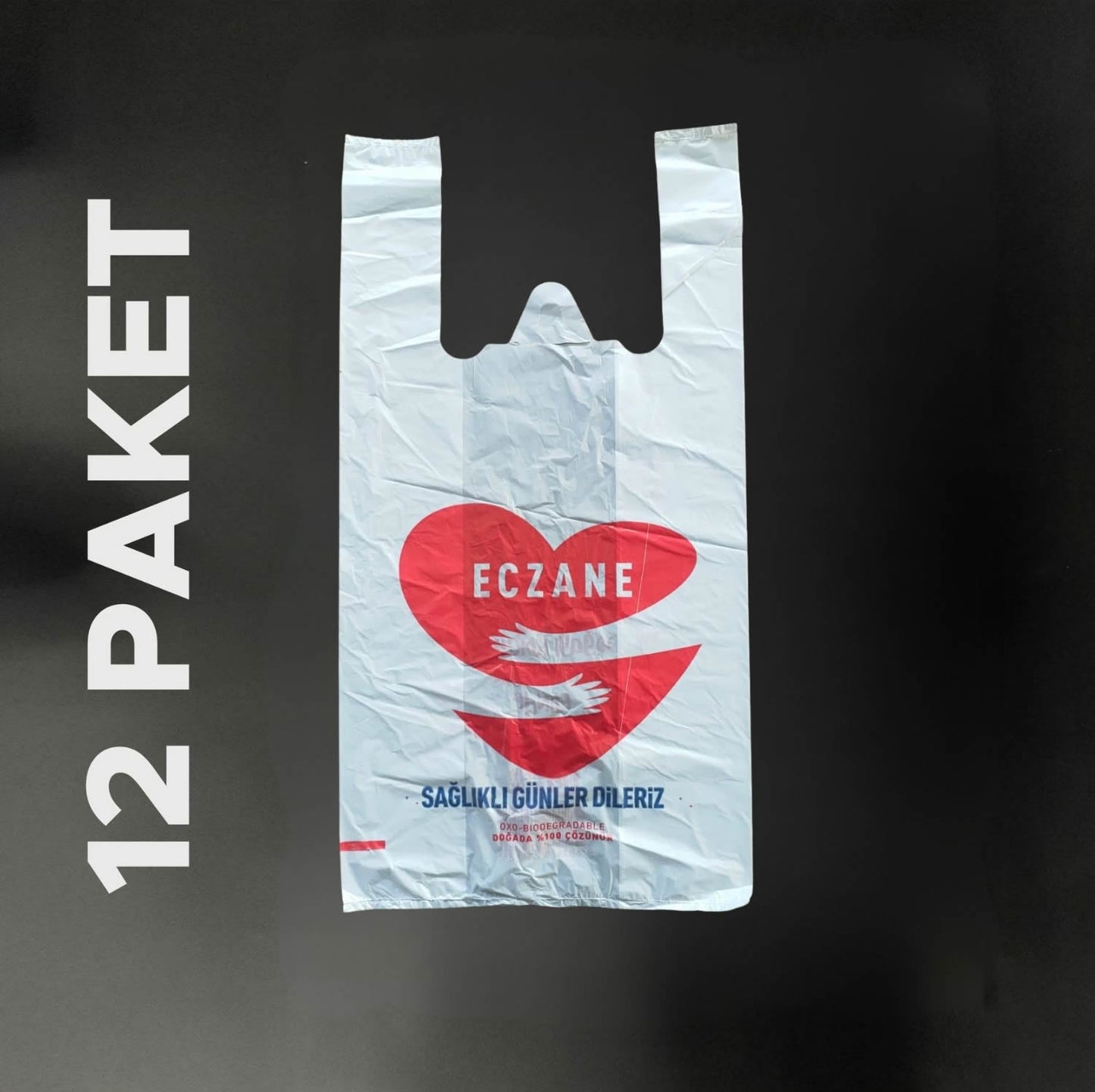 Atlet Eczane Poşeti 26+08x50 – Orta Boy 1 Koli (12’li Paket, Toplam 2400 Adet Poşet)