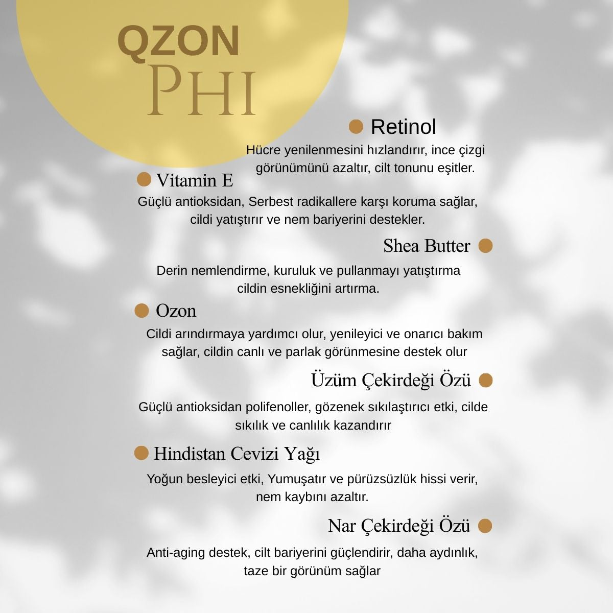 QZON PHI Yaşlanma Karşıtı Retinol Serum - Leke Karşıtı Gözenek Sıkılaştırıcı Serum 30ML