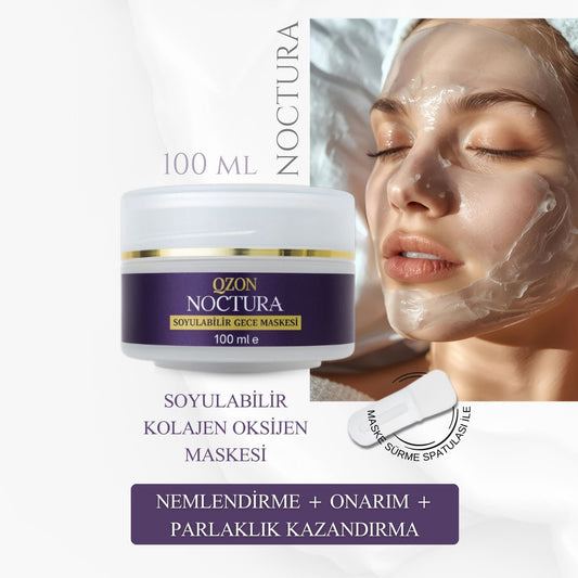 QZON Noctura Soyulan Oksijen Maskesi & Kolajen Destekli Siyah Nokta Karşıtı Gece Maskesi (100 ml)