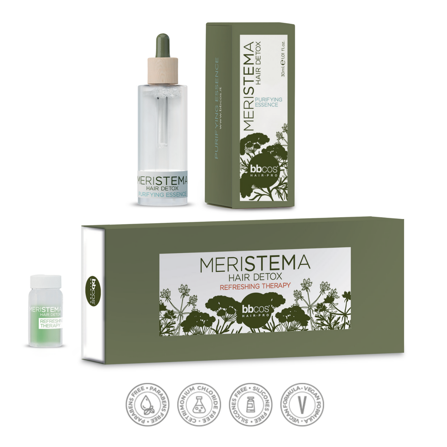 Meristema Yenilenme Terapisi - Arındırıcı Esans, Yağlı ve Tahrişe Eğilimli Saç Derisi İçin Arındırıcı Serum Seti