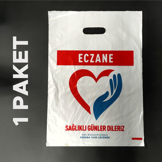 Eczane Poşeti 28x45 El Geçme – Büyük Boy 1 PAKET (Toplam 100 Adet Poşet, Doğada Çözünebilen)
