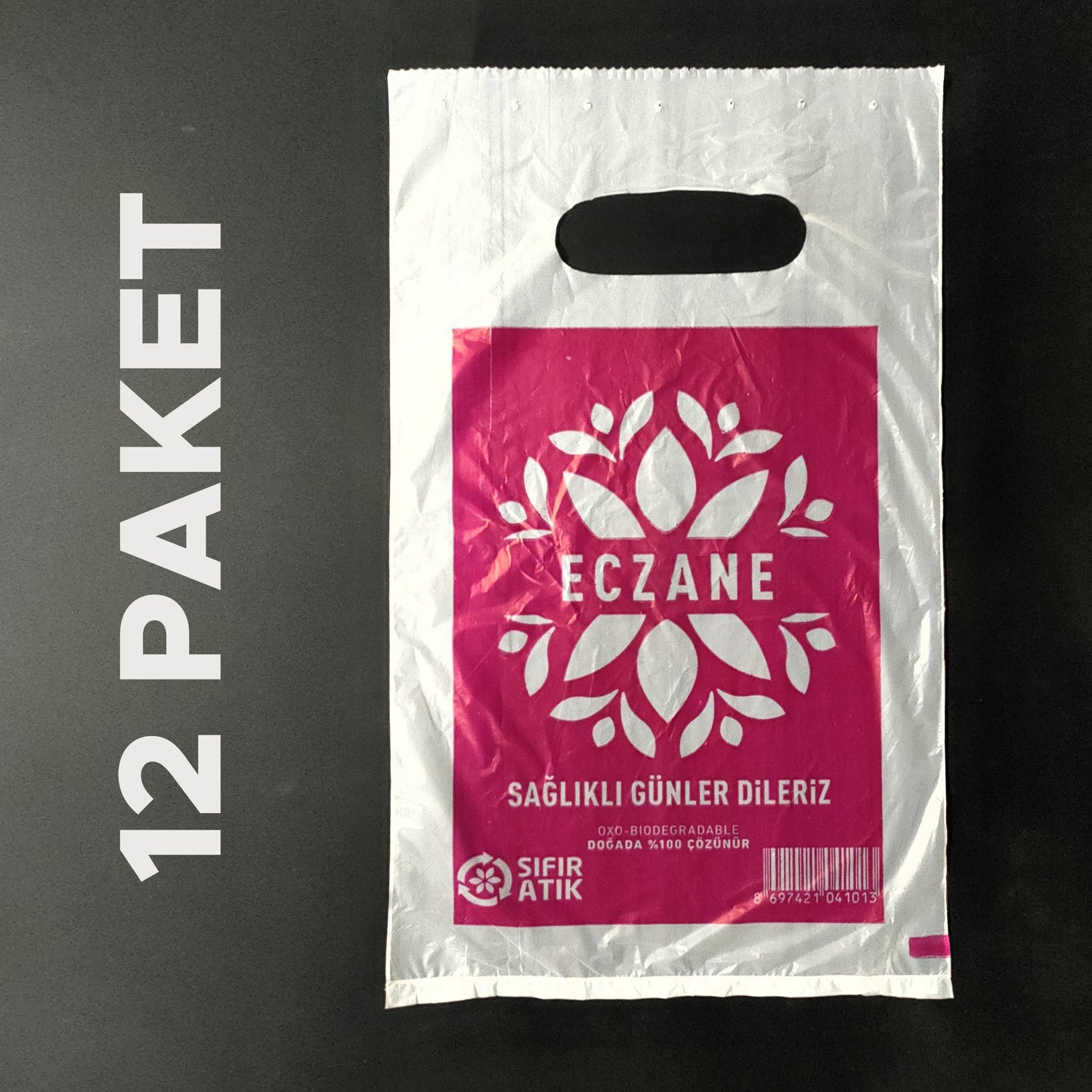 Eczane Poşeti 16x27 El Geçme – Küçük Boy 1 Koli (12’li Paket, Toplam 4800 Adet Poşet, Doğada Çözünebilen)