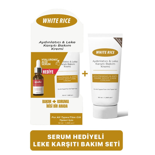 White Rice Aydınlatıcı & Leke Karşıtı Bakım Kremi 50 ml + Hediye Hyaluronik Asit Serumu 30 ml